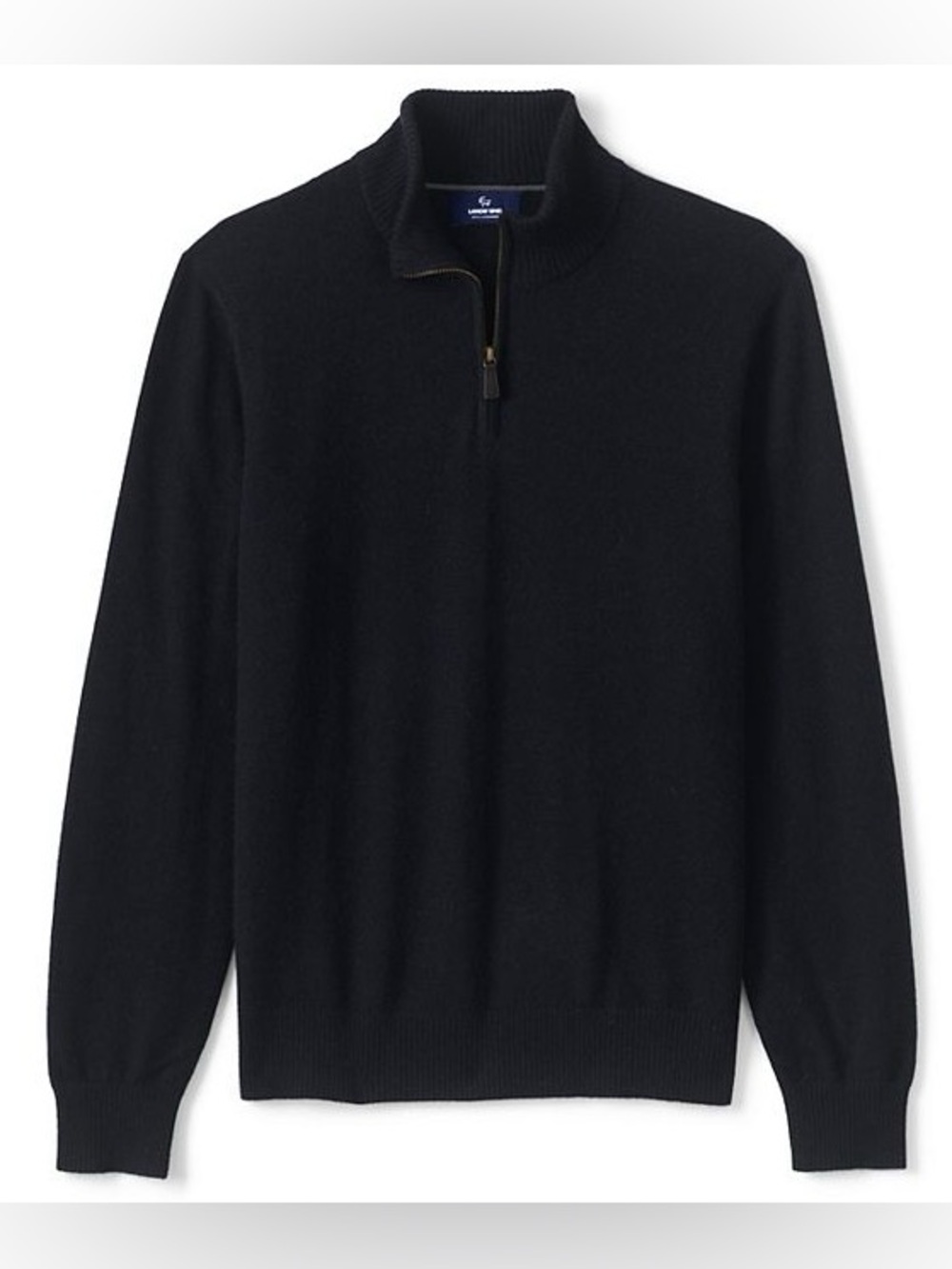 Men's Lands' End Cashmere Quarter-Zip Sweater size Medium